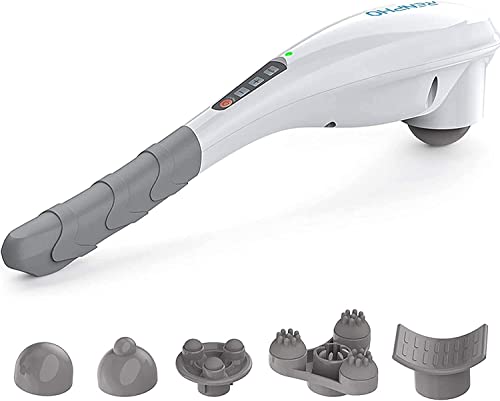 RENPHO Rechargeable Handheld Back Massager with 5 Adjustable Speeds & Modes, Fathers Day Dad Gifts, Cordless Electric Neck Massage Tool for Muscle Relief, Tailored Intensity for Shoulder, Leg, Calf