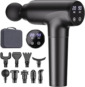cotsoco Massage Gun Deep Tissue, Muscle Massage Gun with 9 Attachment Heads 20 Speeds &amp