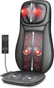 Snailax shiatsu Neck & Back Massager with Heat, Full Back Kneading Shiatsu or Rolling 